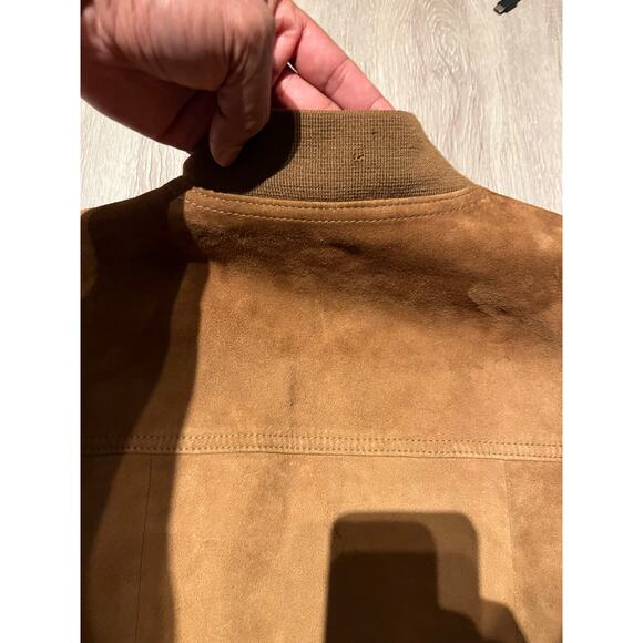 CELINE -Suede Leather Bomber Jacket / IT 46 - Picture 14 of 15